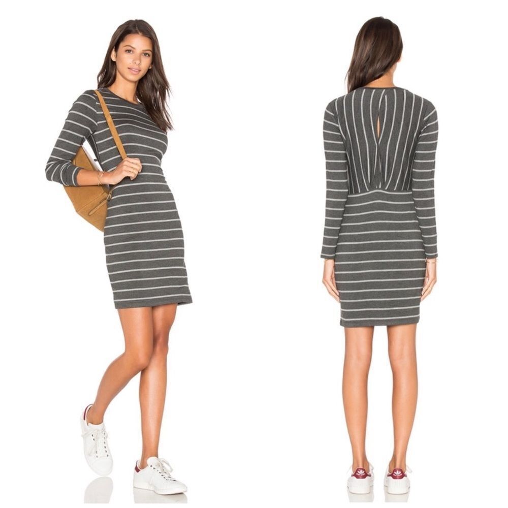 Cupcakes & Cashmere Dress Womens Size Medium Malbec Striped Mini Stretch‎